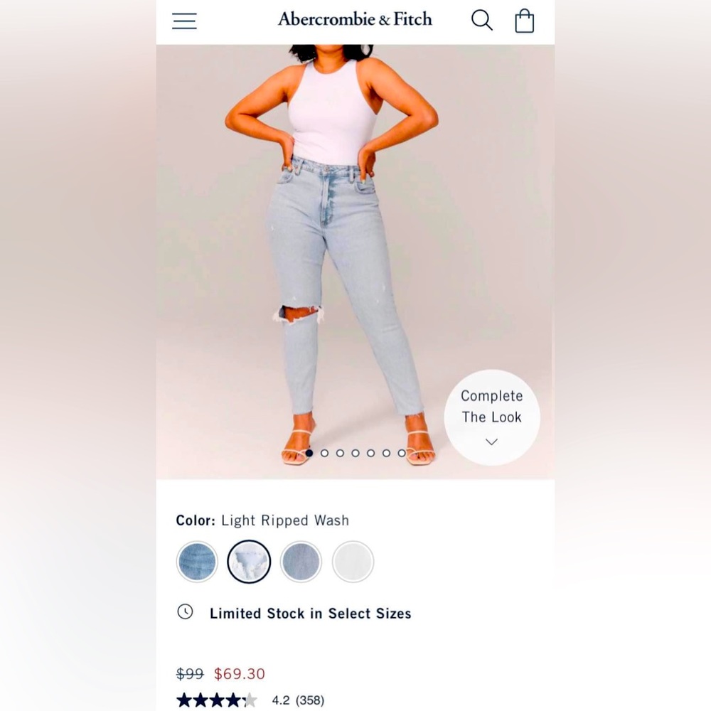 Abercrombie & Fitch Light Ripped Washed Jeans